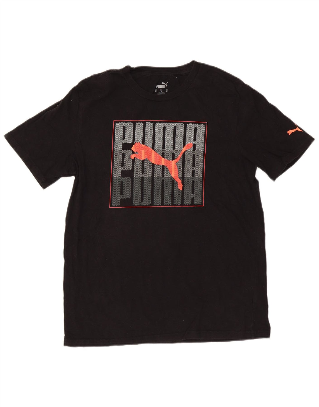 Męska koszulka z grafiką PUMA, średnia czarna bawełna