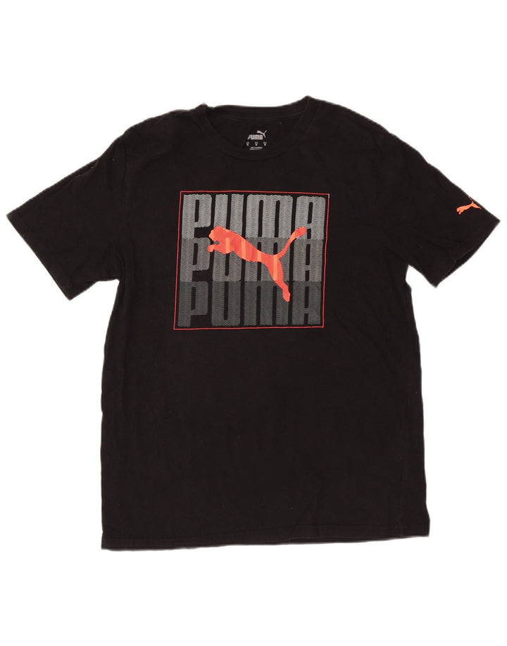 Męska koszulka z grafiką PUMA, średnia czarna bawełna