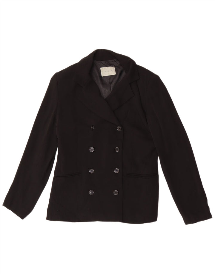 Płaszcz damski Jigsaw Pea Coat UK 14, średnia czarna wełna