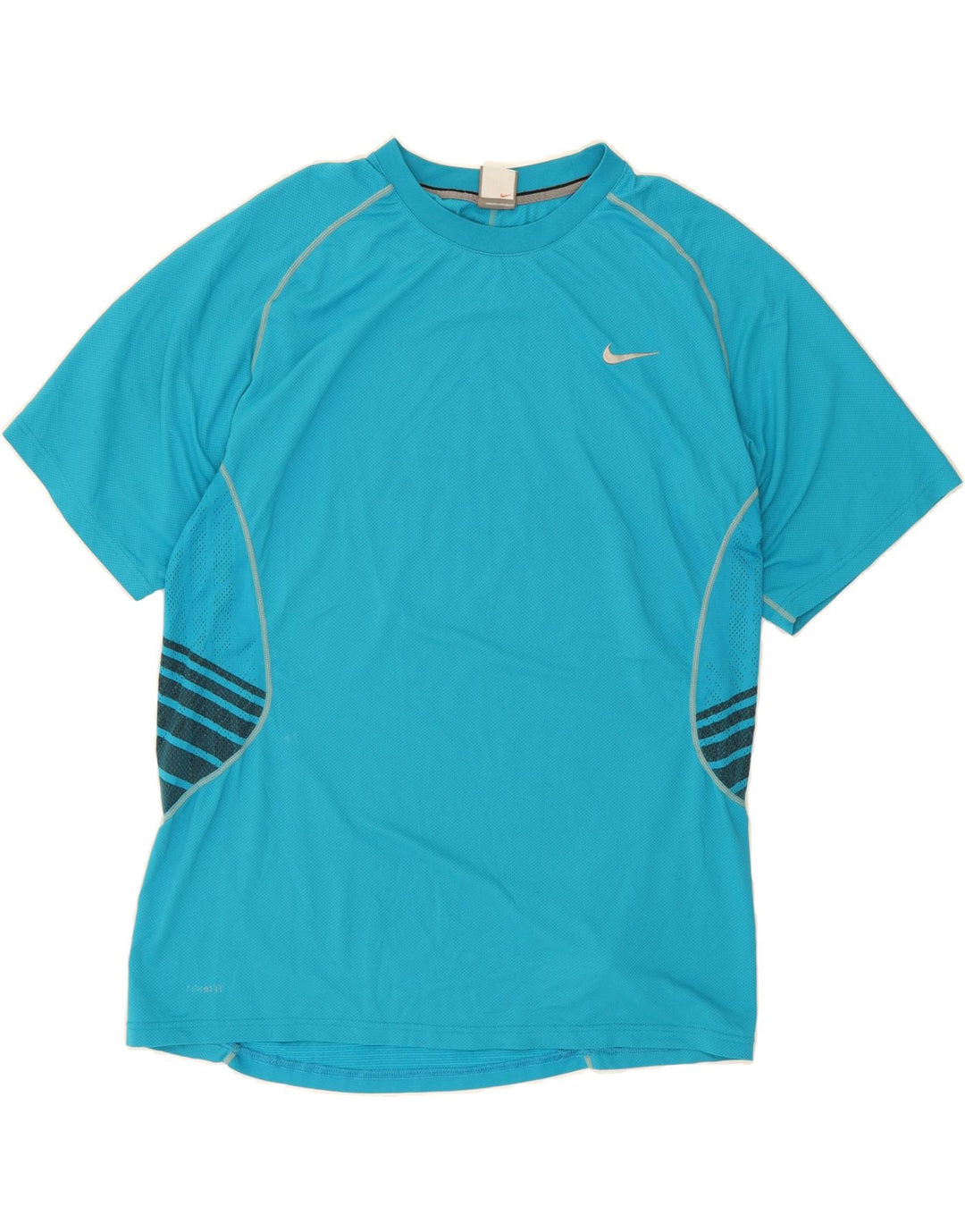 NIKE Mens T-Shirt Top 2XL Blue Colourblock Polyester Vintage Nike and Second-Hand Nike from Messina Hembry 