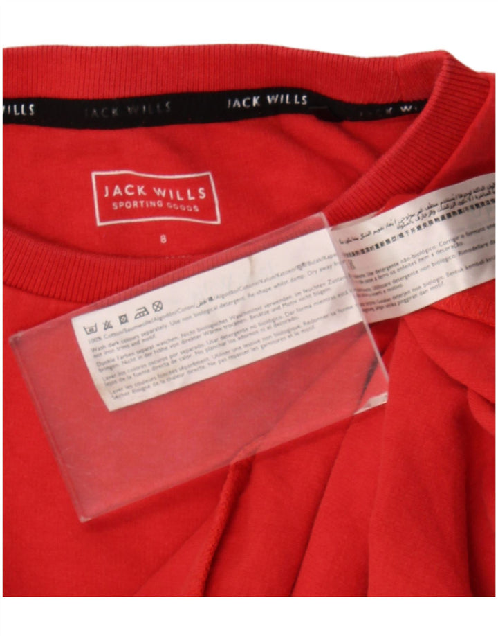 Damska bluza typu oversize z grafiką Jack Wills, UK 8, mała czerwona