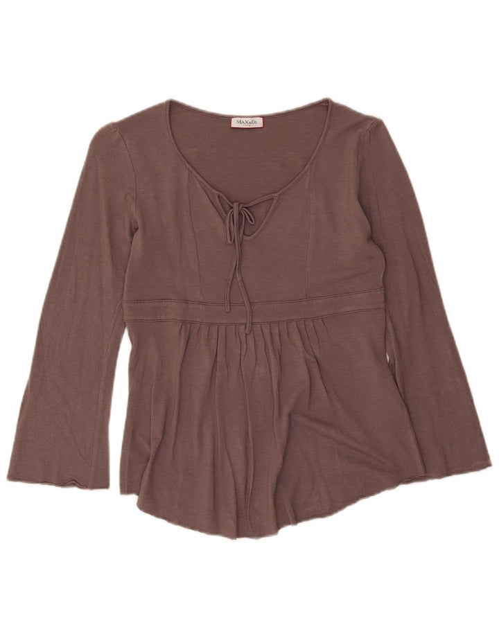Damski top Max & Co. z rękawem 3/4, UK 12, średniobrązowa wiskoza