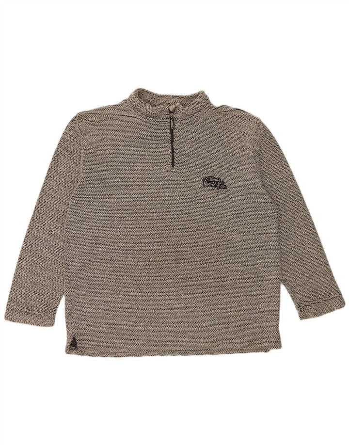 Męska bluza Weird Fish z zamkiem 1/4 XL, szara, bawełniana w plamki