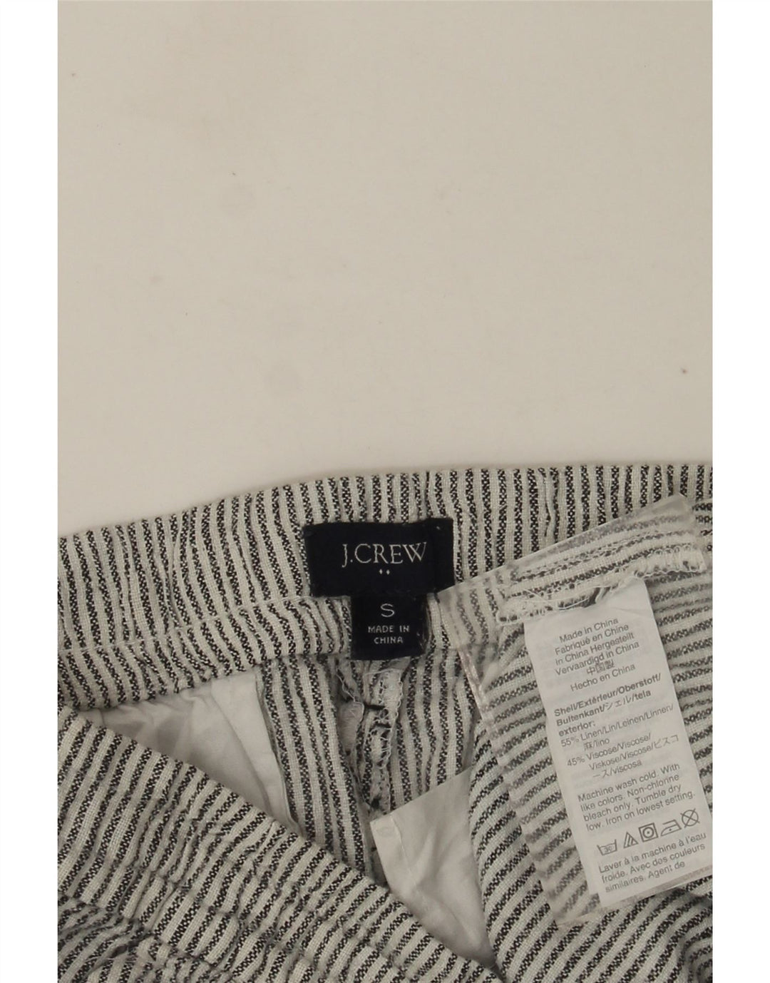 Damskie spodenki chino J. Crew Small W30, szare, lniane w prążki