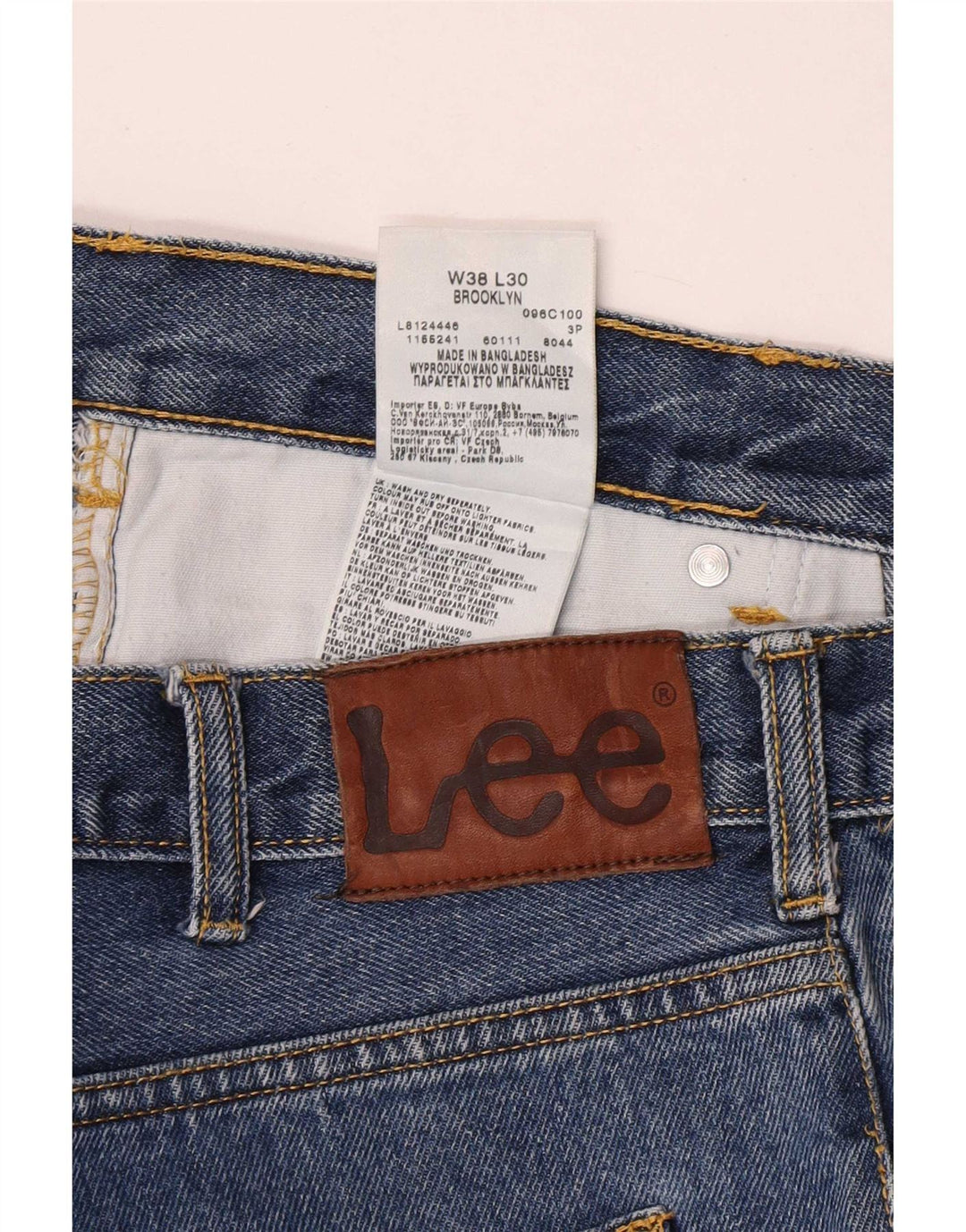 Męskie dżinsy Lee Brooklyn Straight W38 L30 Niebieskie bawełniane