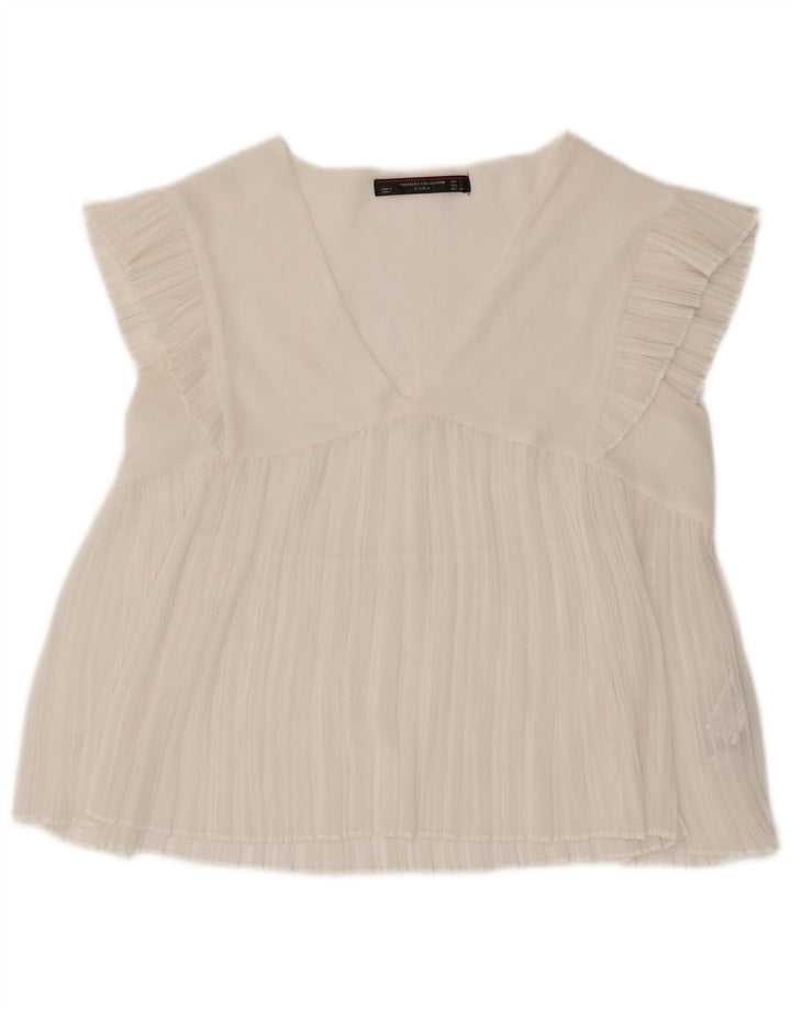 Bluzka damska Zara Trafaluc Top UK 10 Small White Polyester
