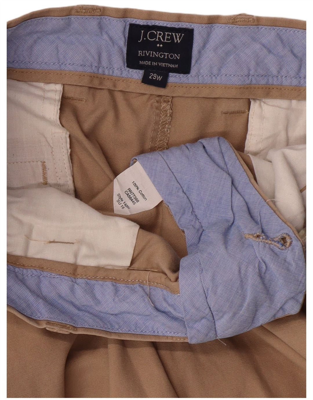 Męskie spodenki chino J. Crew Rivington W29, małe, beżowe, bawełniane