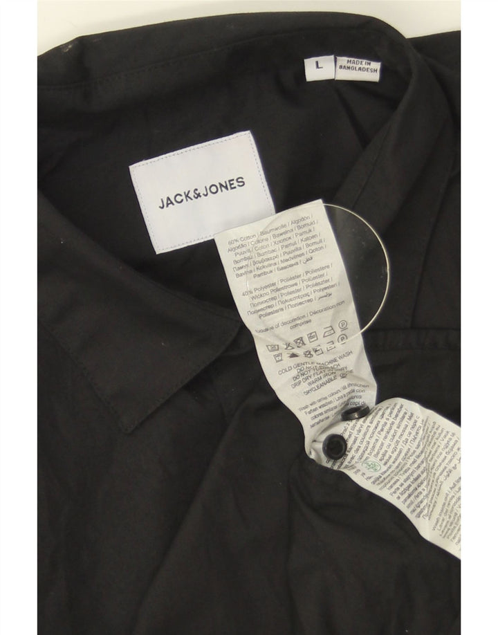 Koszula męska Jack & Jones, duża, czarna, bawełniana