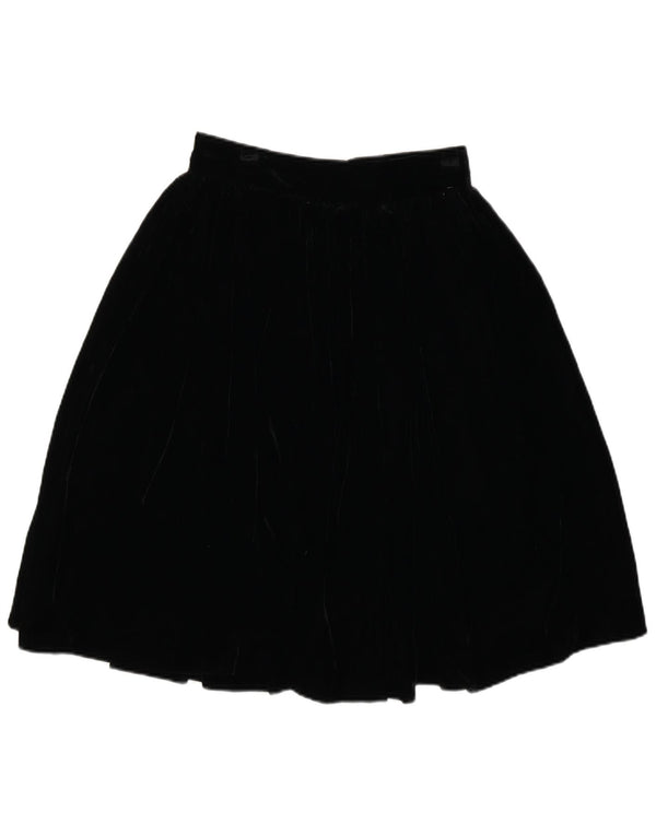 Vintage Womens High Waist Flared Skirt W24 XS Black