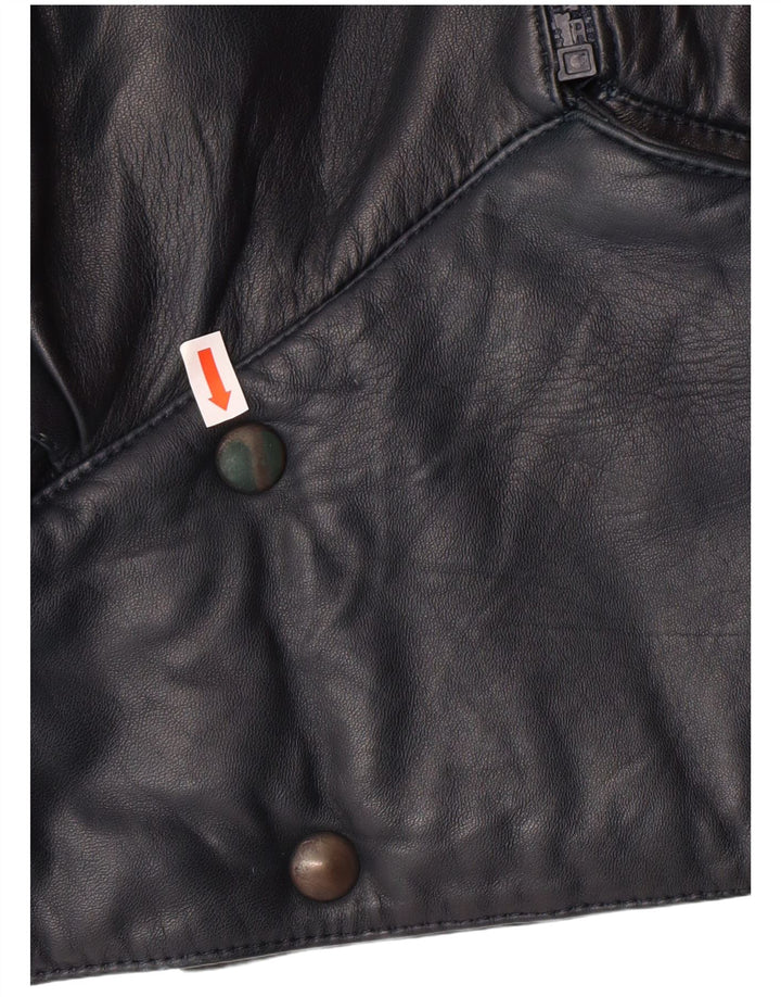 Damska kurtka skórzana VINTAGE Crop UK 6 XS granatowa