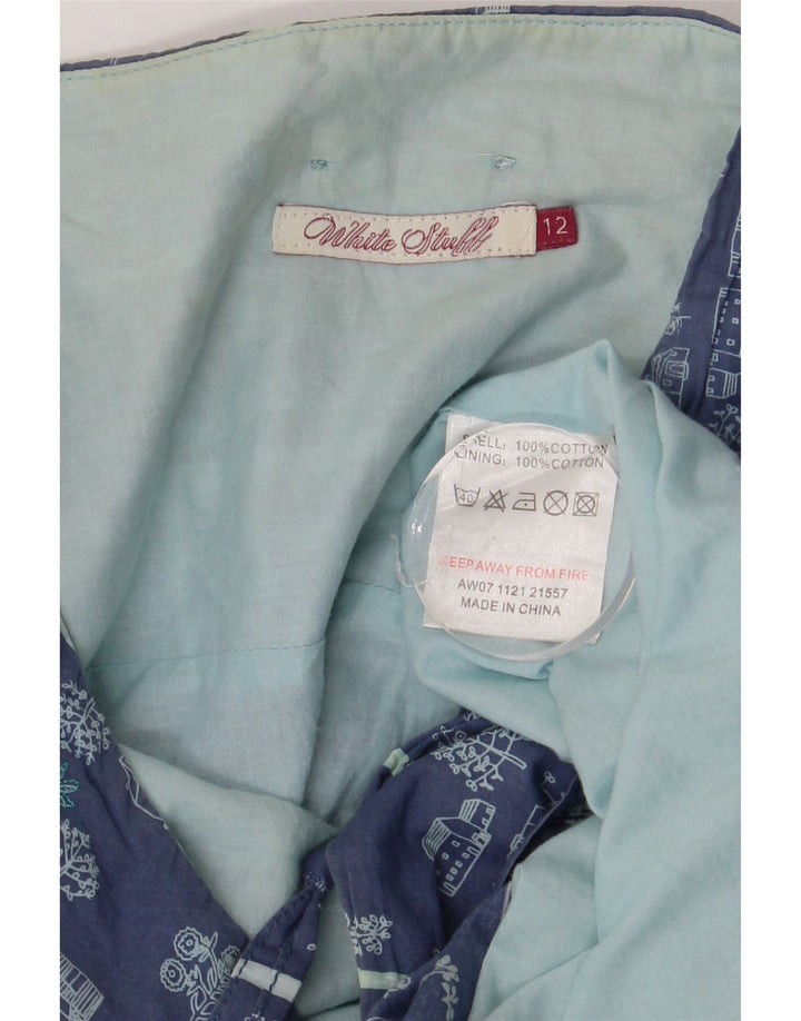 Damska spódnica w kształcie litery A White Stuff UK 12 Medium W30 Niebieska bawełna