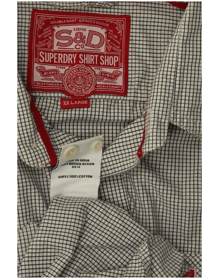 Koszula męska Superdry 2XL, bawełniana szara krata