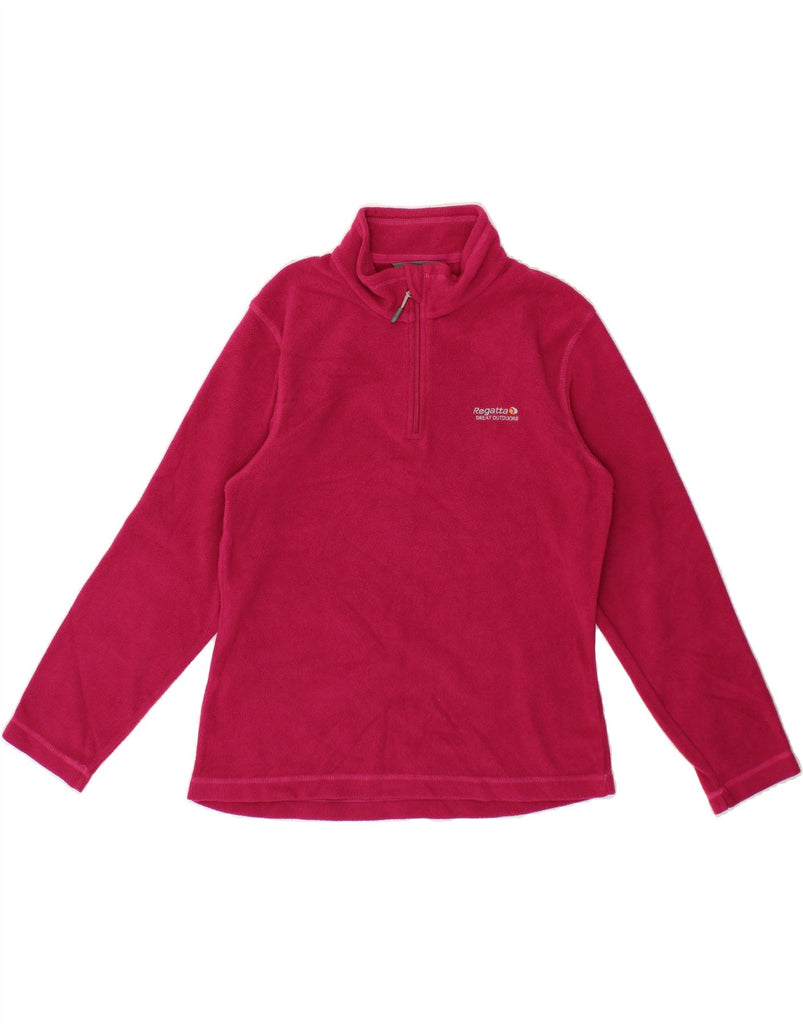REGATTA Womens Zip Neck Fleece Jumper UK 10 Small  Pink Polyester Vintage Regatta and Second-Hand Regatta from Messina Hembry 