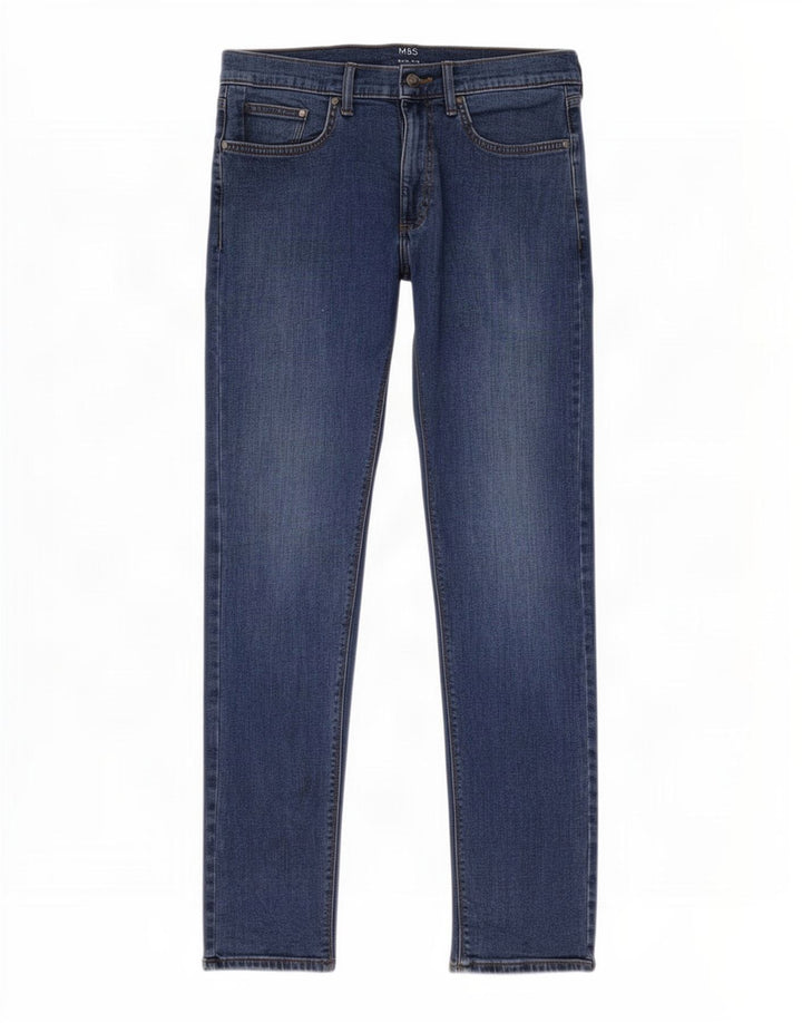 Marks & Spencer Męskie jeansy slim W32 L31 Niebieskie bawełniane