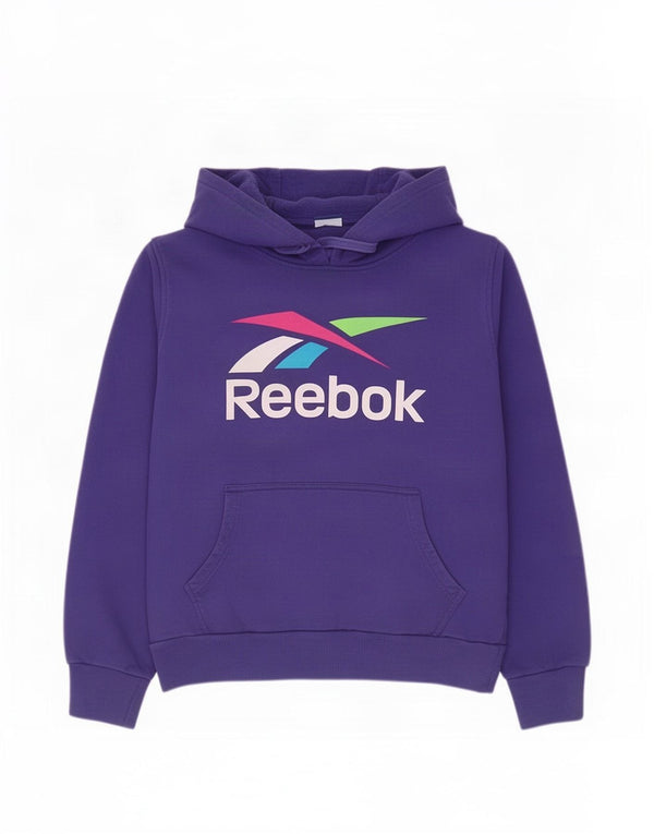 Damski sweter z kapturem Reebok Graphic UK 14, duży, fioletowy, bawełniany