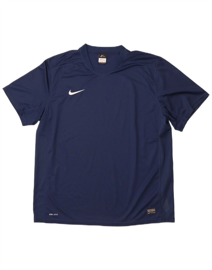 Męski T-shirt z grafiką NIKE Dri Fit, 2XL, granatowy, poliester
