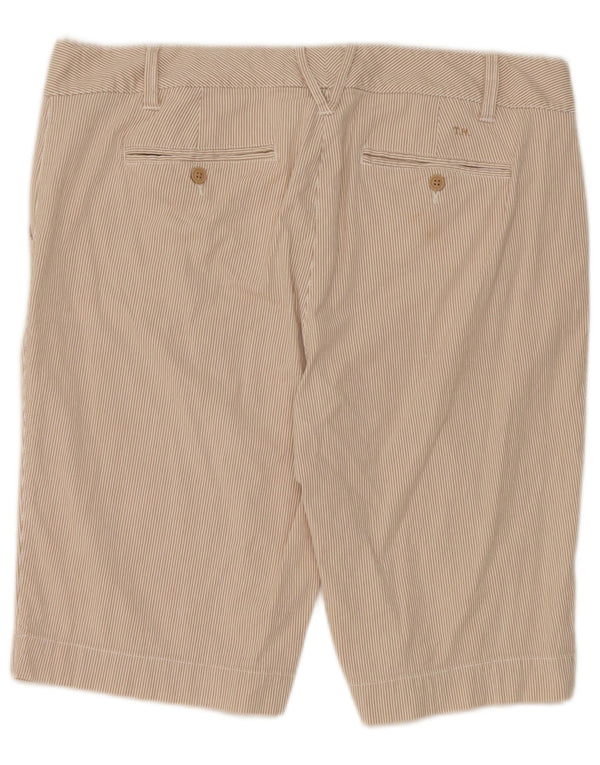 Damskie spodenki Chino Tommy Hilfiger US 14 XL W36 Beżowa bawełna w prążki