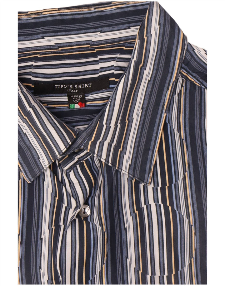 Koszula męska z krótkim rękawem Tipo' S, 2XL, granatowa w prążki