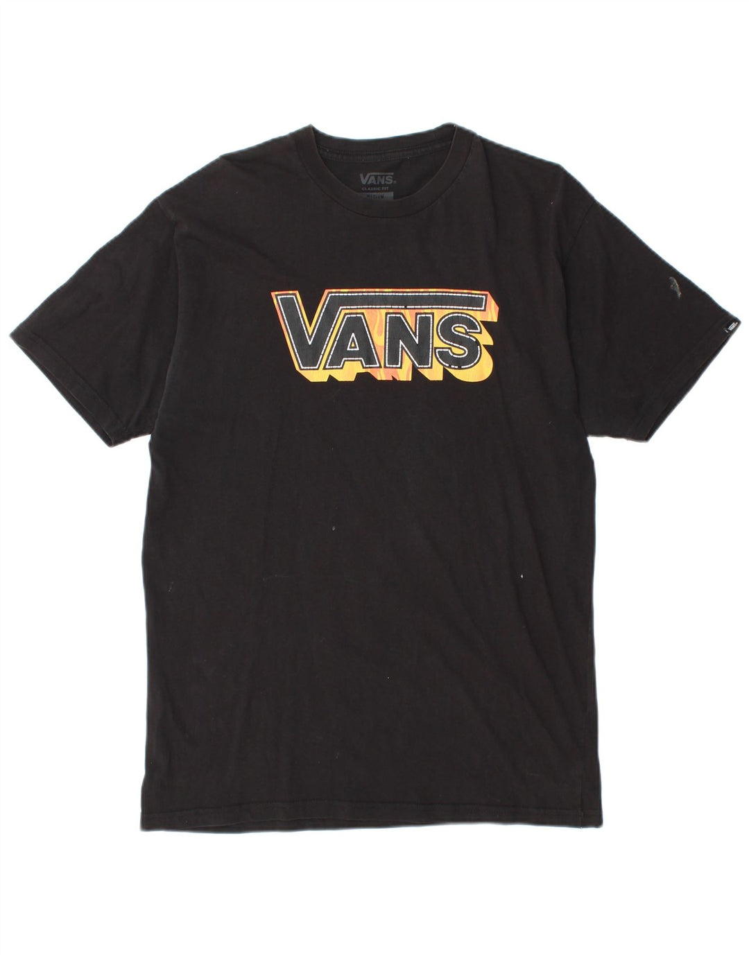 Męski T-shirt VANS o klasycznym kroju z grafiką, średni czarny