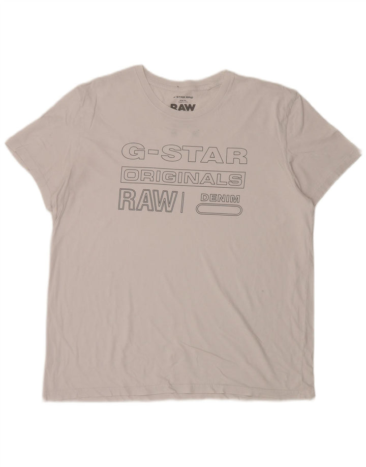 Męska koszulka z grafiką G-Star XL, biała