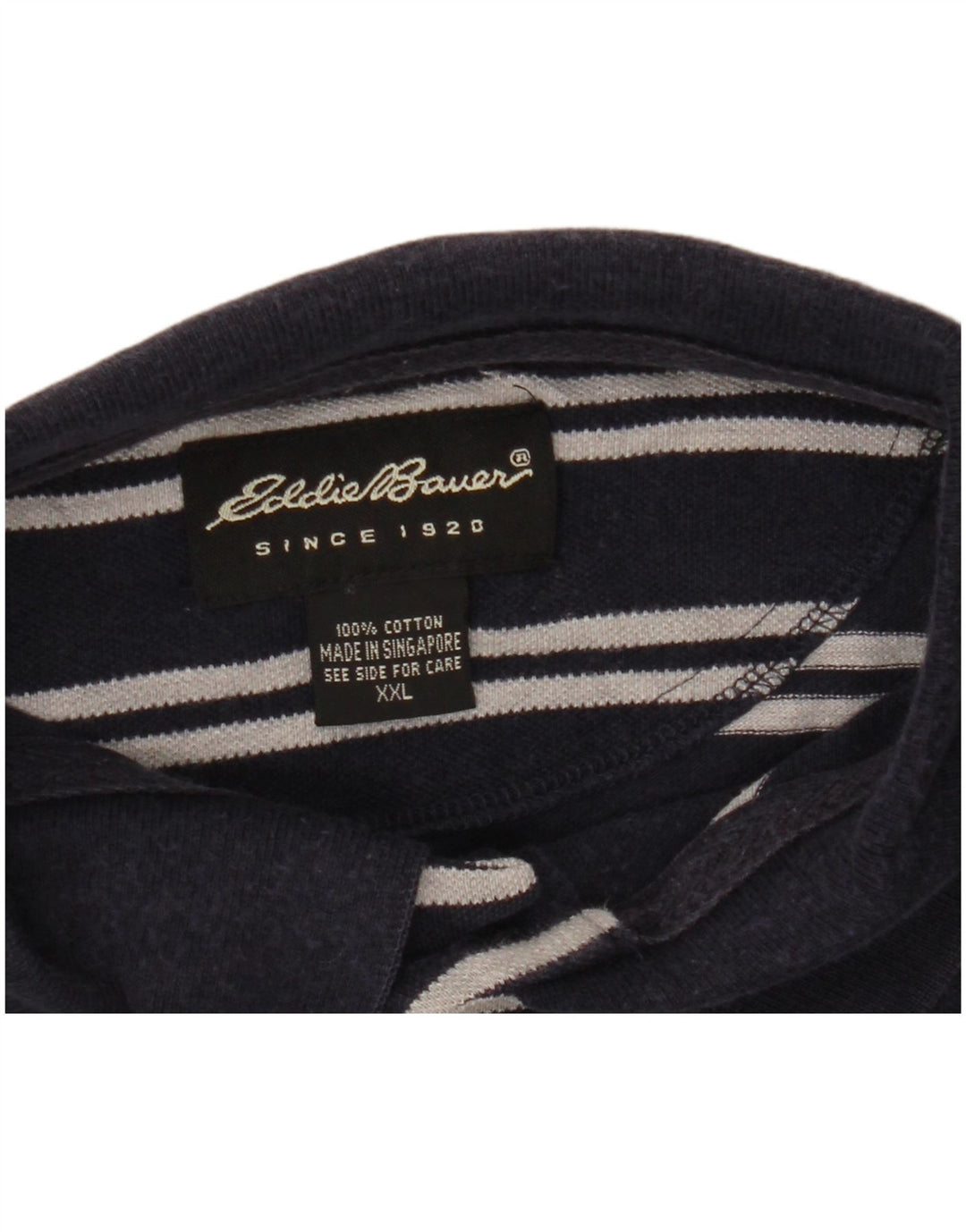 Męska koszulka polo Eddie Bauer 2XL, bawełniana w granatowe paski
