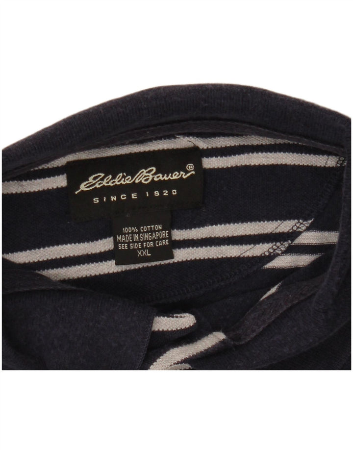 Męska koszulka polo Eddie Bauer 2XL, bawełniana w granatowe paski