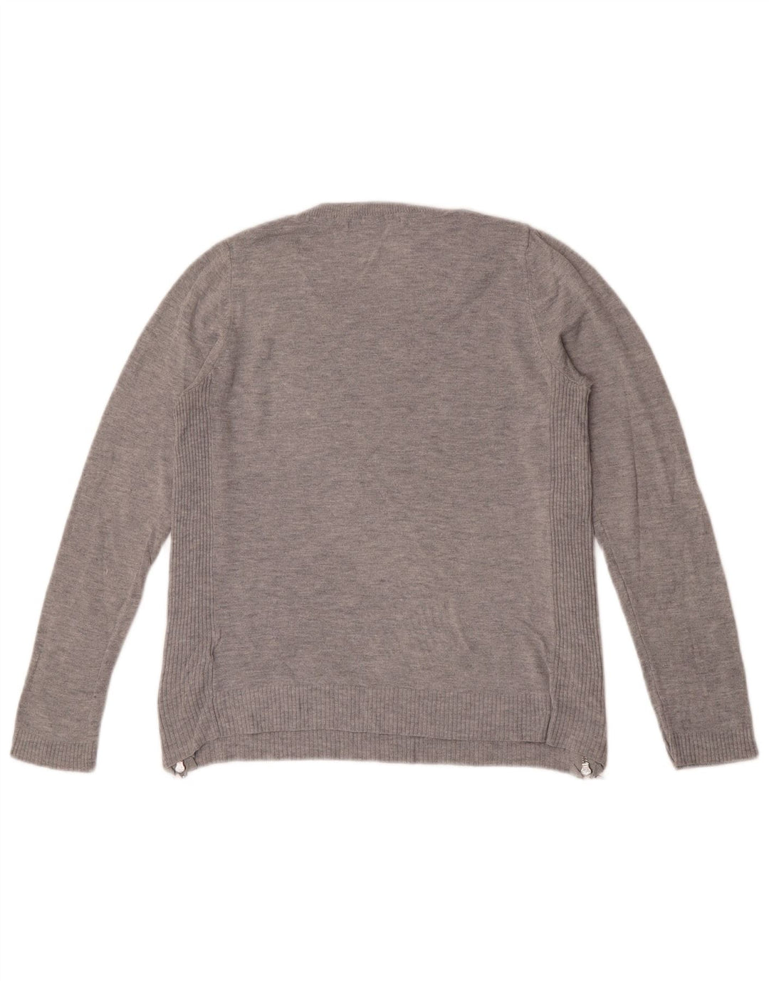 Marks & Spencer Damski sweter z dekoltem w łódkę, UK 8, mały, szary, nakrapiany