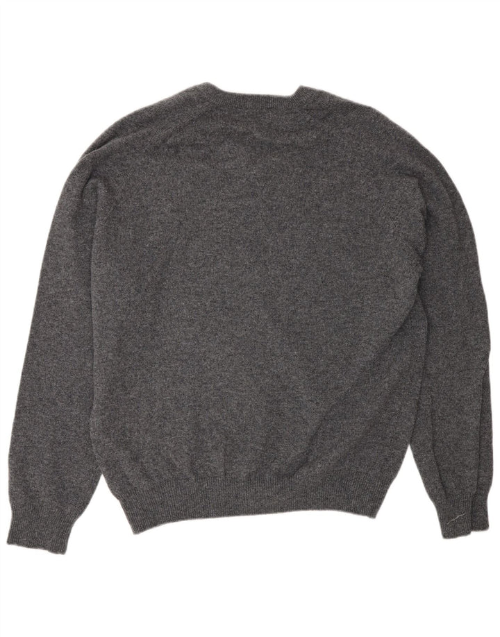 Męski sweter Marks & Spencer Blue Harbor z dekoltem w kształcie litery V, średnioszary, nakrapiany