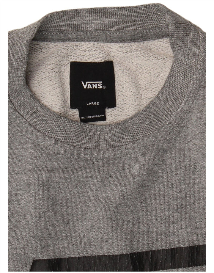 Damski sweter z grafiką VANS UK 14, duży, szary