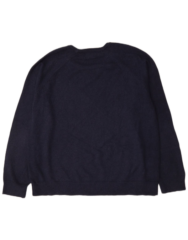 Męski sweter z okrągłym dekoltem L.L.Bean 2XL, granatowa bawełna