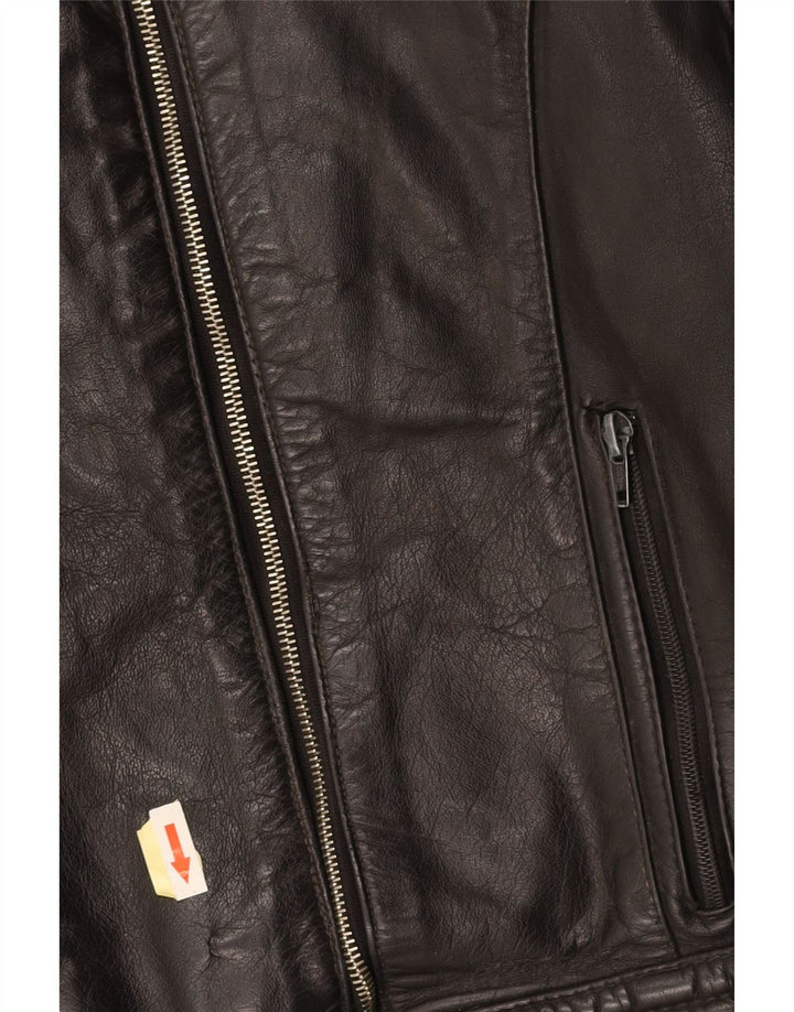 Damska kurtka skórzana VINTAGE UK 14, średnia czarna