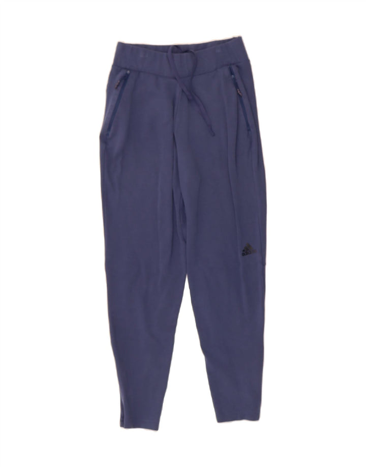 ADIDAS Womens Tracksuit Trousers UK 8/10 Small  Blue Rayon Vintage Adidas and Second-Hand Adidas from Messina Hembry 