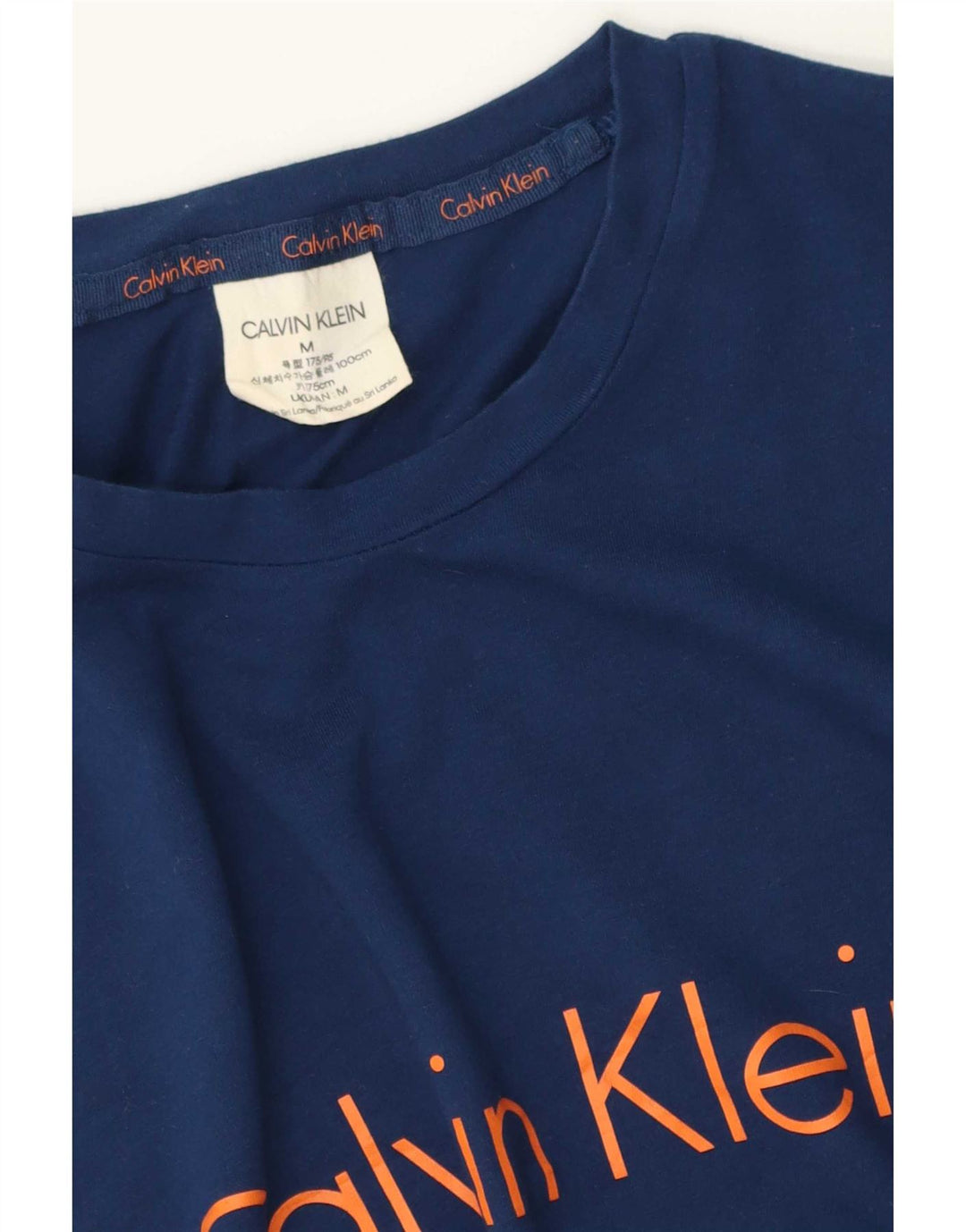Męski T-shirt z grafiką Calvin Klein, średni niebieski