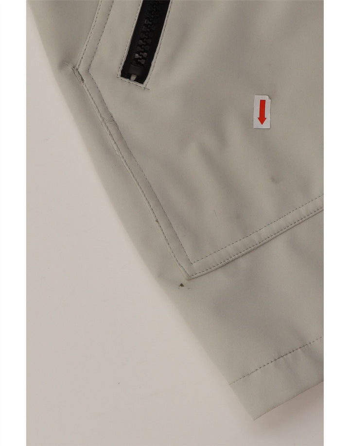 Damski płaszcz wiatrówka CALVIN KLEIN z kapturem UK 16, duży, szary poliester