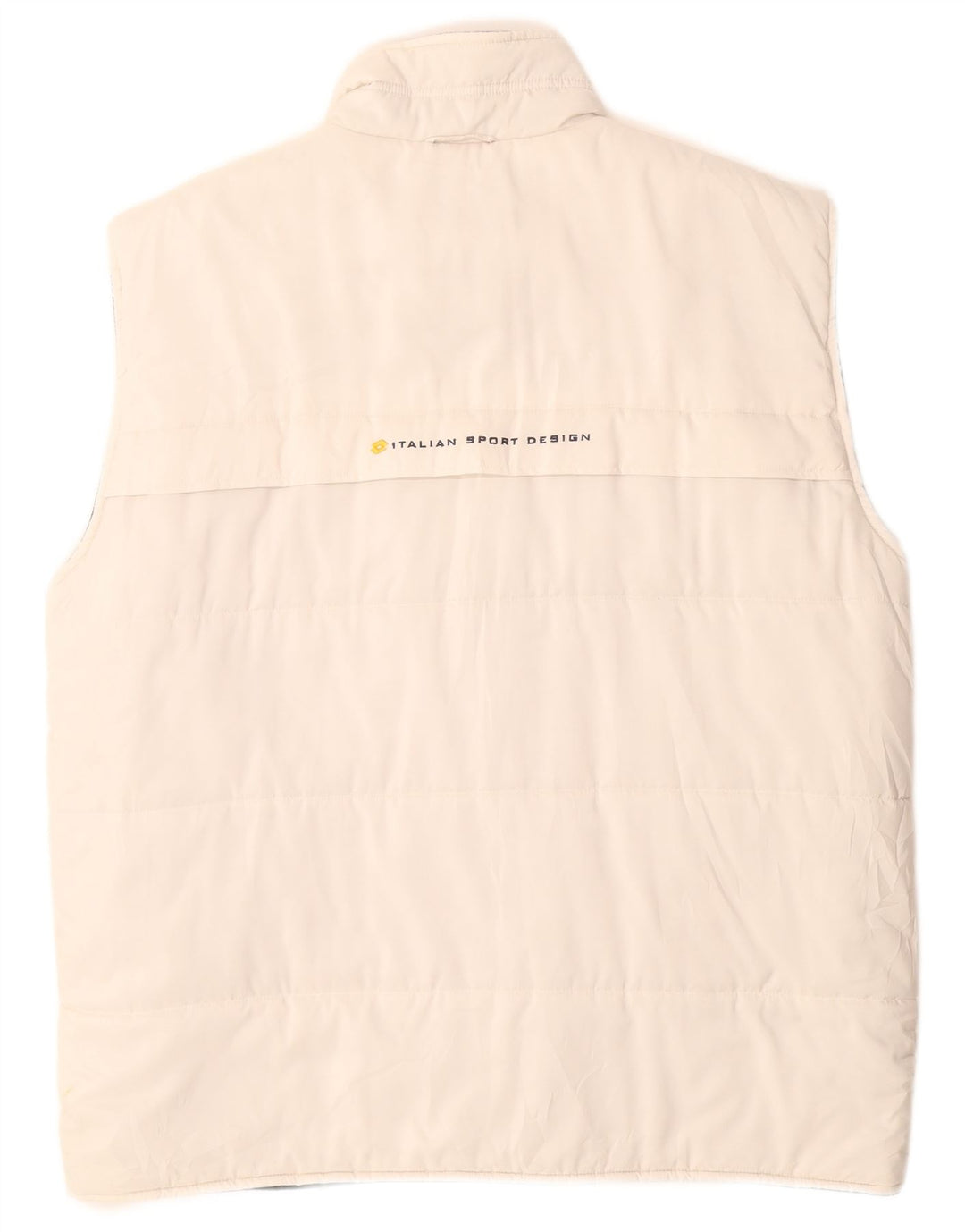 Męska wyściełana kamizelka z grafiką LOTTO IT 52 XL, biały poliester