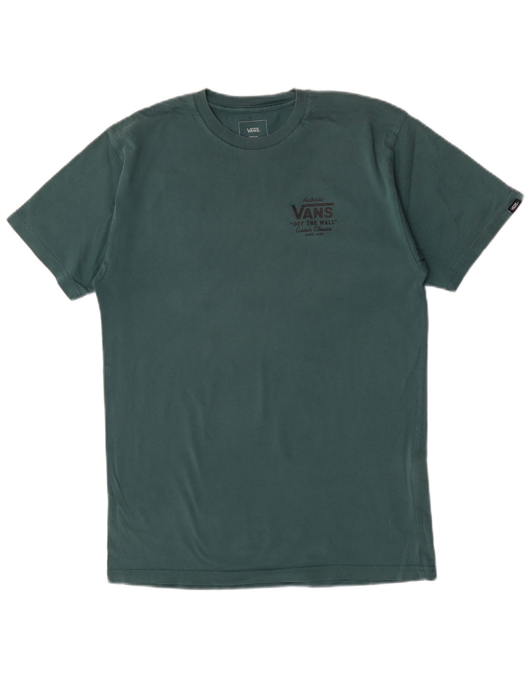 Męski T-shirt Vans o klasycznym kroju z grafiką, średniej wielkości, zielony, bawełniany