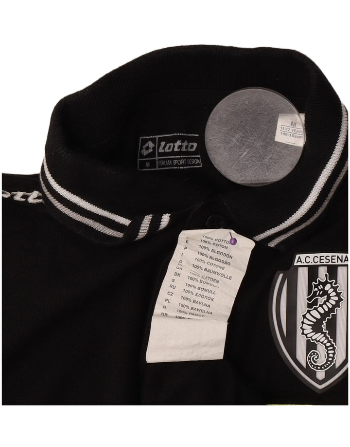 Chłopięca koszulka polo Lotto A.C. Cesena z grafiką, 11-12 lat, średnia czarna, bawełniana