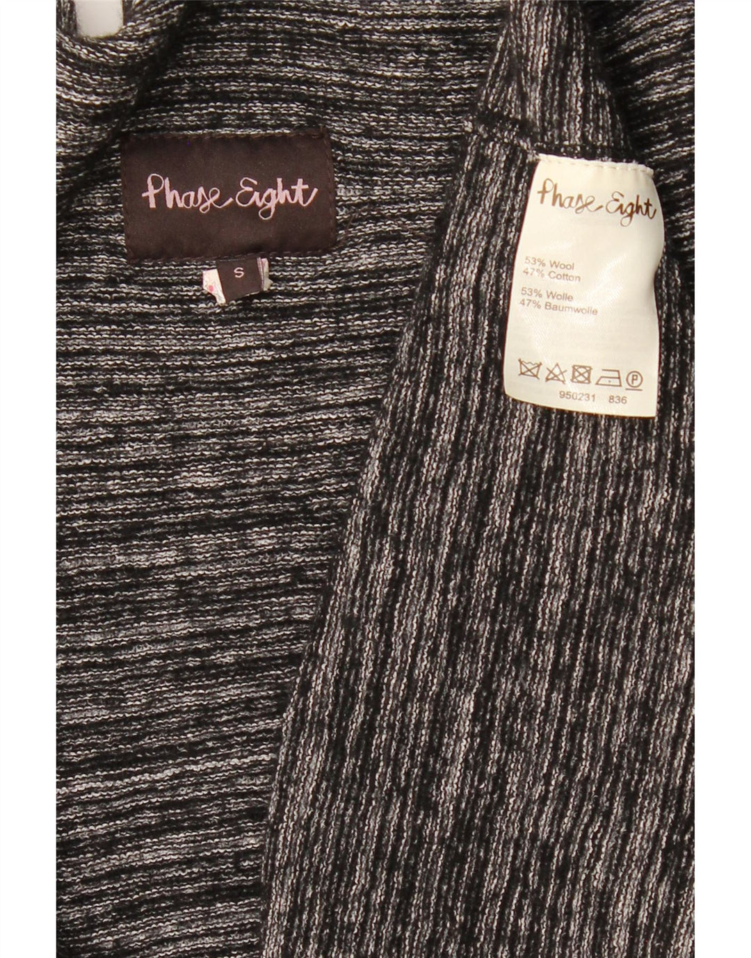 PHASE EIGHT Womens Oversized Longline Cardigan Sweater UK 10 Small Grey Vintage Phase Eight and Second-Hand Phase Eight from Messina Hembry 