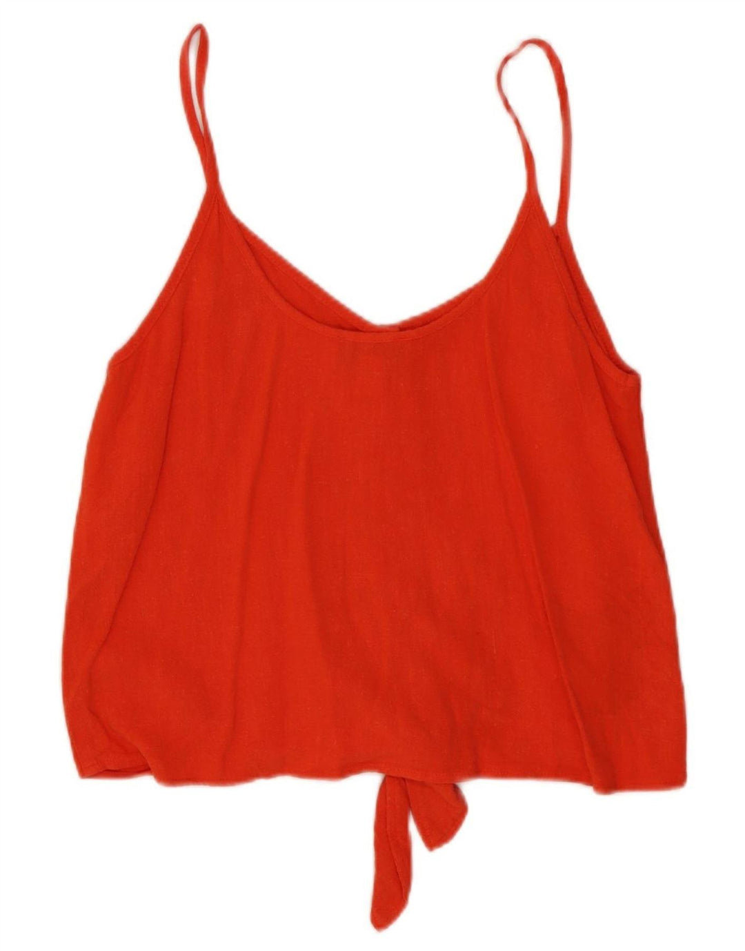 Topshop damski top na ramiączkach z krótkim przodem, wiązany z przodu UK 8 Small, czerwona wiskoza