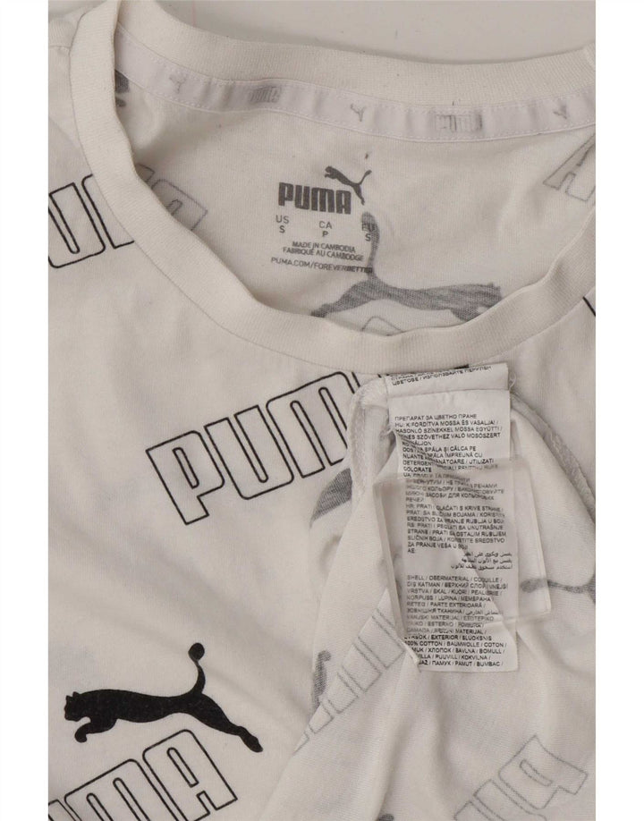 Męska koszulka z grafiką Puma, mała, biała, bawełniana