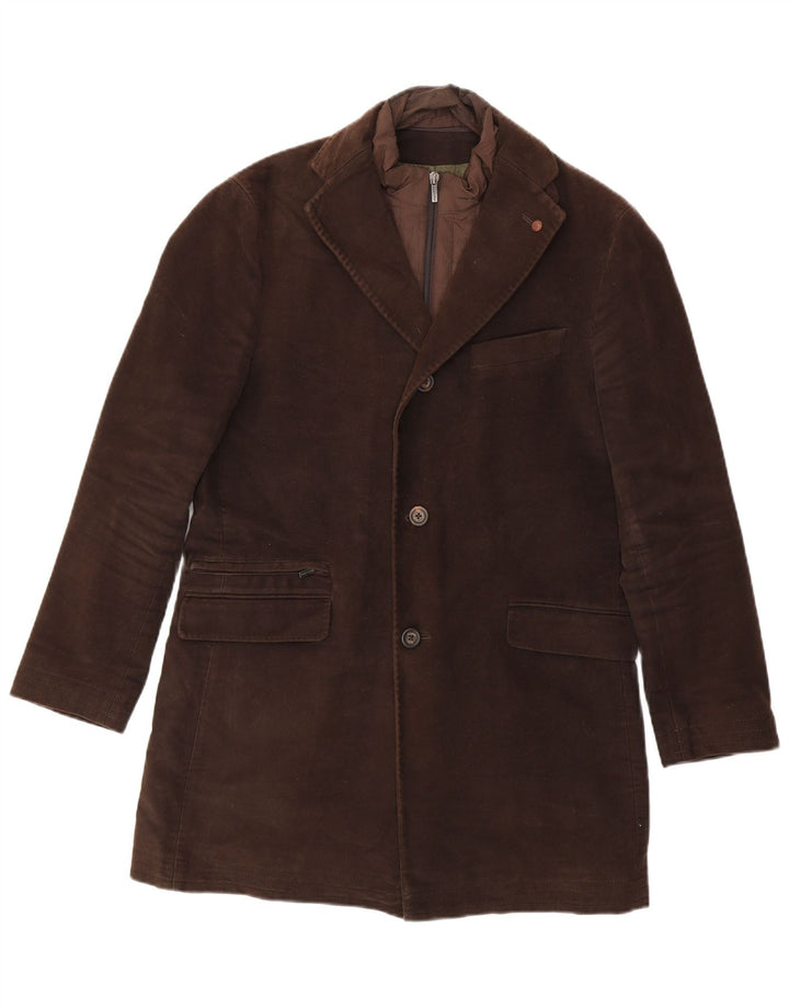 Męska marynarka zapinana na 3 guziki Massimo Dutti EU 48 Średni brązowy, bawełniany