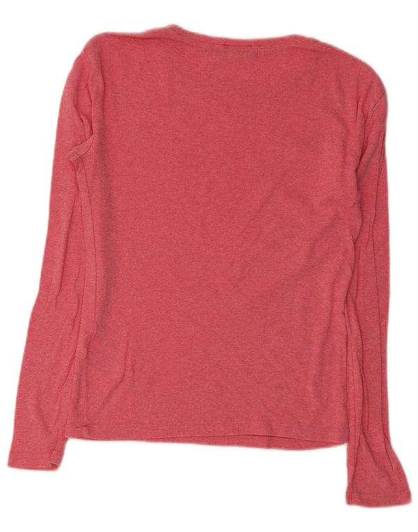 Polo Ralph Lauren Womens Top Long Sleeve UK 10 Small Pink Cotton
