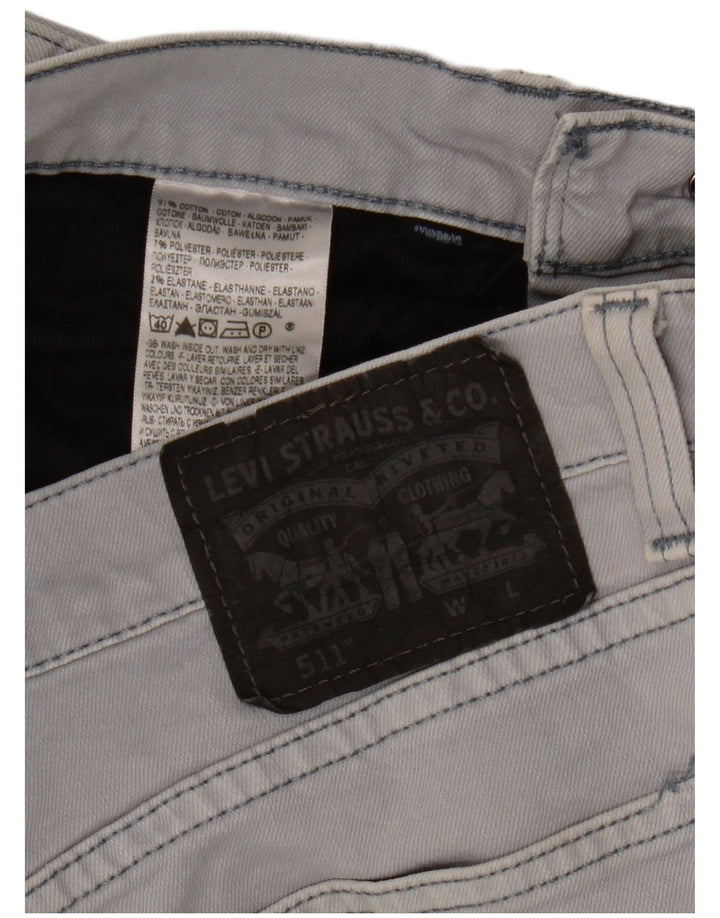 Męskie jeansy Levi's 511 Slim W32 L27 Szara bawełna