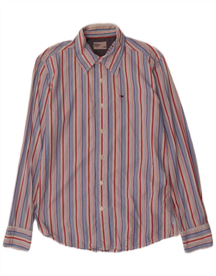 Koszula męska Tommy Hilfiger, mała, bawełniana w kolorowe paski