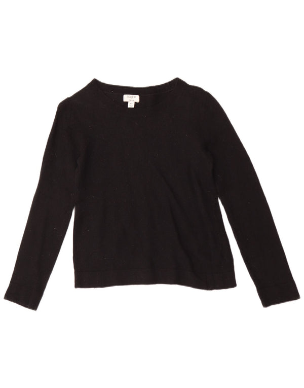 Damski sweter J. Crew Teddie z dekoltem w łódkę UK 6 XS, czarny, bawełniany