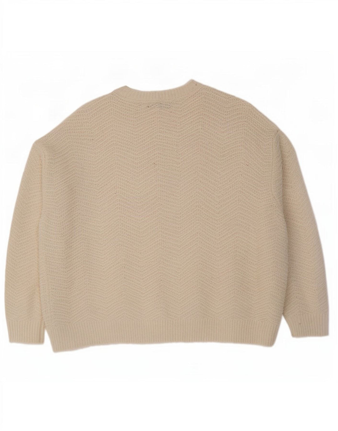 Marks & Spencer Damski sweter z dekoltem w łódkę, UK 16, duży, biały Chevron