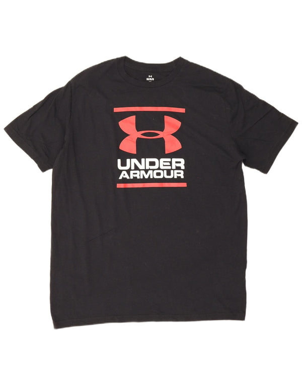 Męski T-shirt z grafiką Under Armour, duży, czarny, bawełniany