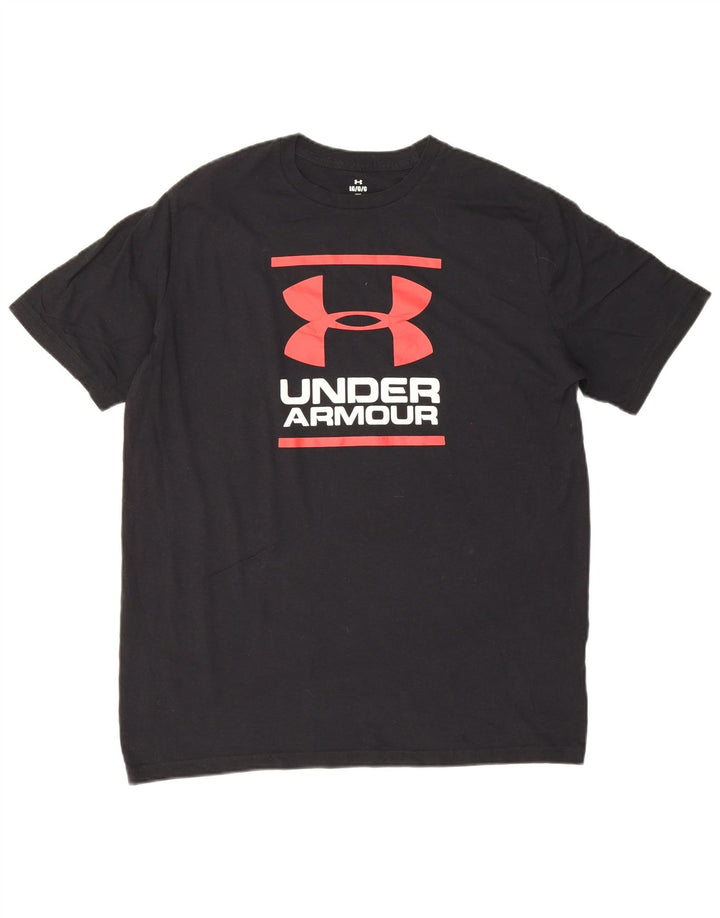 Męski T-shirt z grafiką Under Armour, duży, czarny, bawełniany