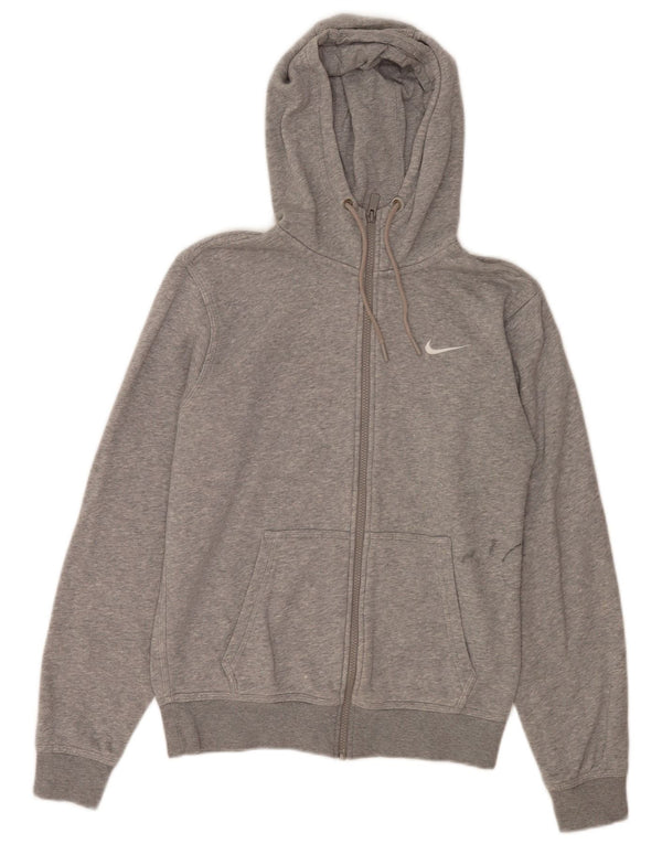 Męski sweter z kapturem i zamkiem błyskawicznym Nike, mały, szary, z bawełny w cętki