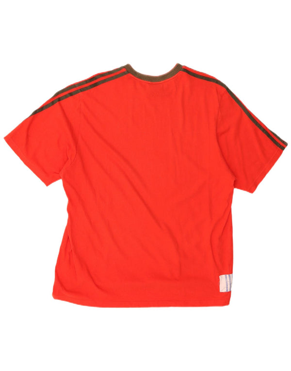 Adidas Męski T-shirt Top XL Czerwony Bawełniany Sport